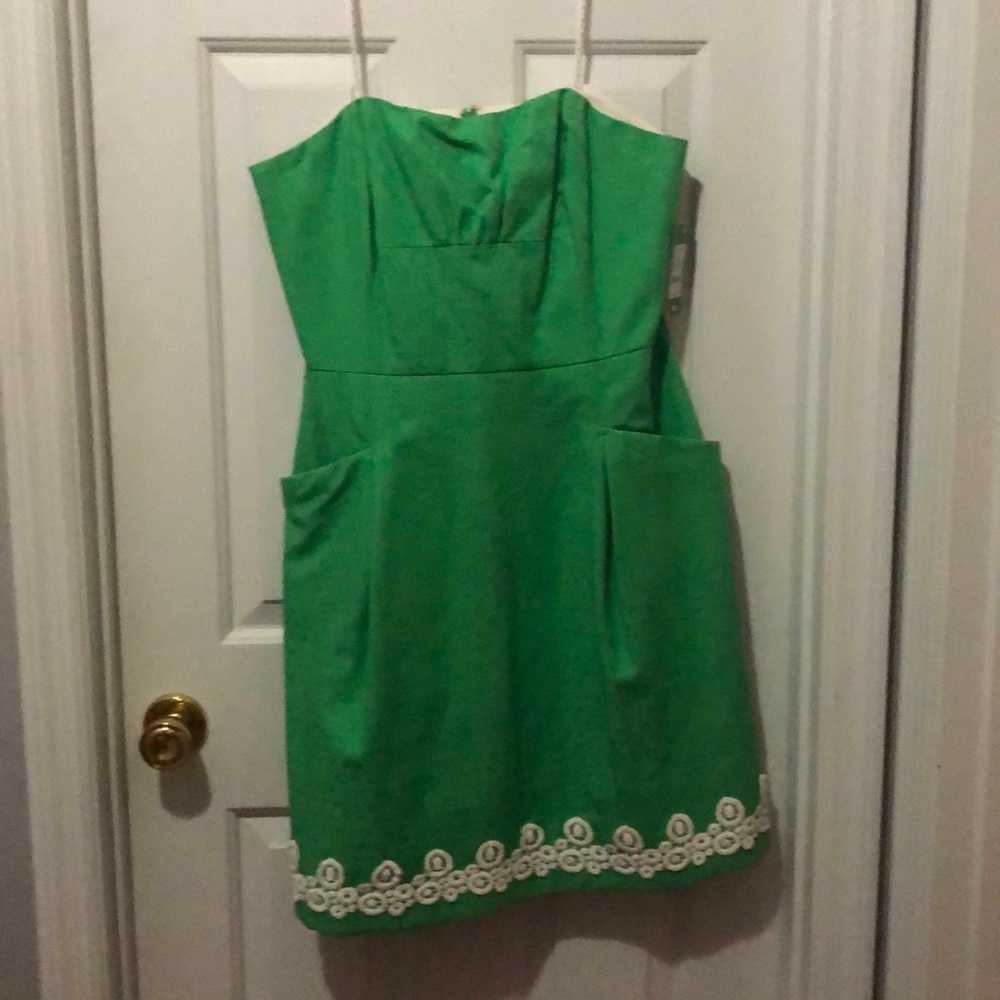 Lilly Pulitzer Green Strapless Dress NWT Size 14